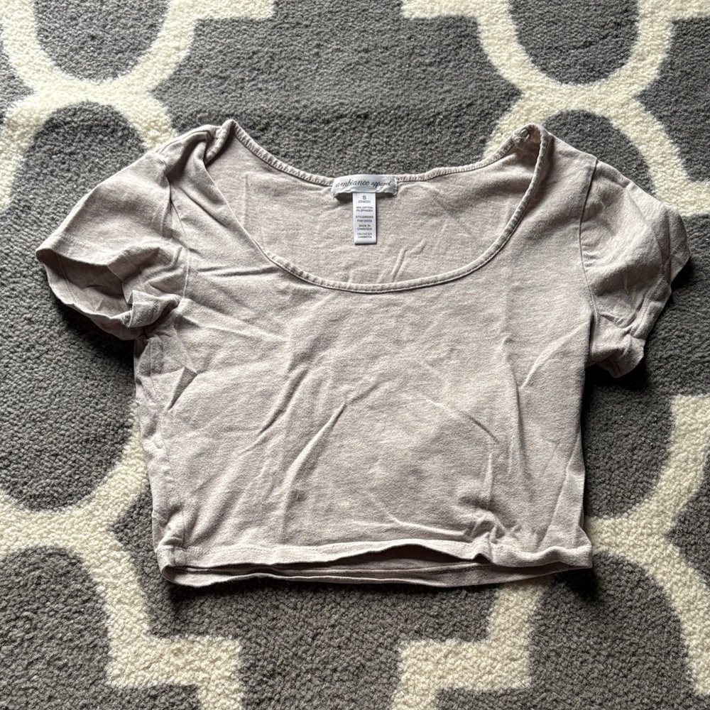 Casual Beige Crop Top